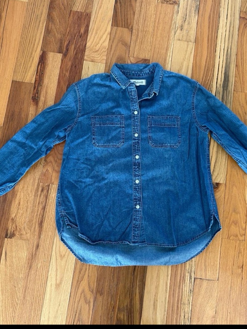 Madewell Denim Button Down Shirt Small Medium Wash Cotton